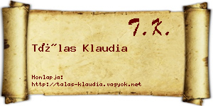 Tálas Klaudia névjegykártya