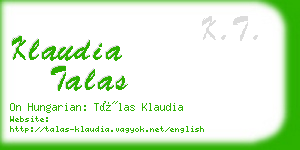 klaudia talas business card